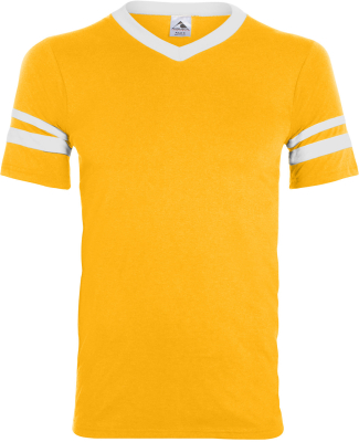 Augusta Sportswear 361 Youth V-Neck Football Tee in Gold/ white