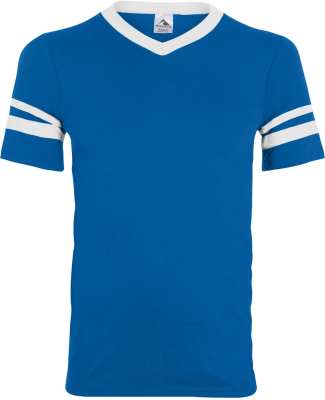 Augusta Sportswear 361 Youth V-Neck Football Tee in Royal/ white