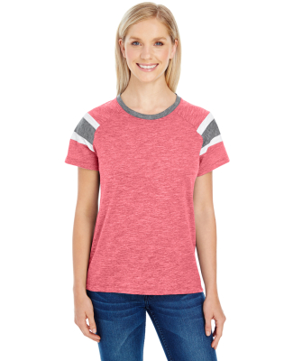 Augusta Sportswear 3011 Ladies Fanatic T-Shirt in Red/ slate/ wht