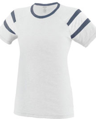 Augusta Sportswear 3011 Ladies Fanatic T-Shirt in White/ nvy/ wht