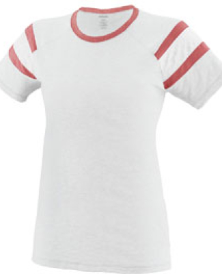 Augusta Sportswear 3011 Ladies Fanatic T-Shirt in White/ red/ wht