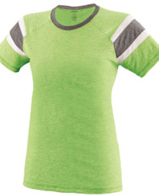 Augusta Sportswear 3011 Ladies Fanatic T-Shirt in Lime/ slte/ wht