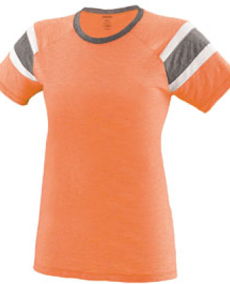 Augusta Sportswear 3011 Ladies Fanatic T-Shirt in Lt orng/ slt/ wh
