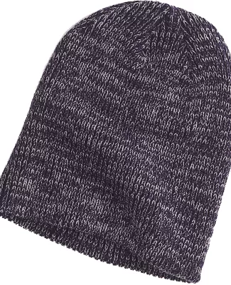 BA524 Big Accessories Ribbed Marled Beanie in Navy/ gray