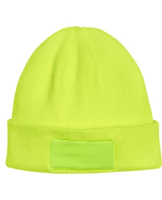 BA527 Big Accessories Patch Beanie in Neon yellow