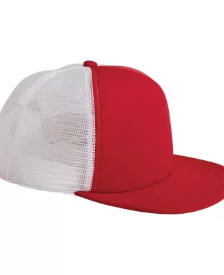 BX030 Big Accessories 5-Panel Foam Front Trucker C in Red/ white
