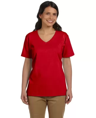 5780 Hanes® Ladies Heavyweight V-neck T-shirt - 5 in Deep red