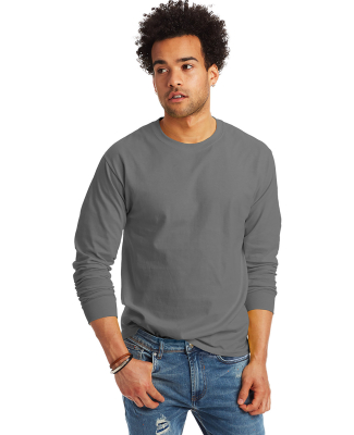 5586 Hanes® Long Sleeve Tagless 6.1 T-shirt - 558 in Smoke gray