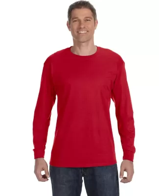 5586 Hanes® Long Sleeve Tagless 6.1 T-shirt - 558 in Deep red
