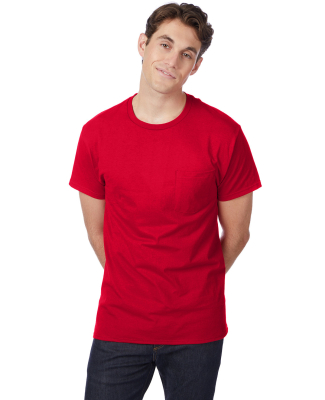 5590 Hanes® Pocket Tagless 6.1 T-shirt - 5590  in Deep red