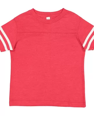 3037 Rabbit Skins Toddler Fine Jersey Football Tee in Vn red/ bld wht