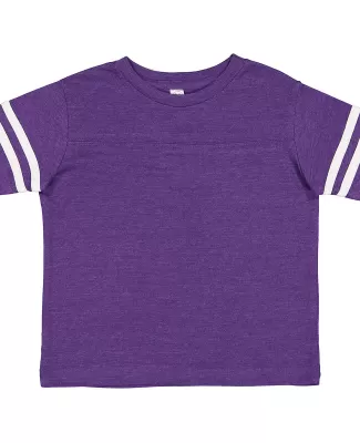 3037 Rabbit Skins Toddler Fine Jersey Football Tee in Vn purp/ bld wh