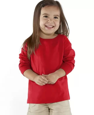 RS3302 Rabbit Skins Toddler Fine Jersey Long Sleev in Red