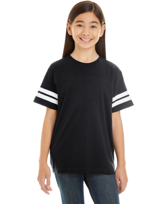 6137 LAT Jersey Youth Football Tee in Black/ white