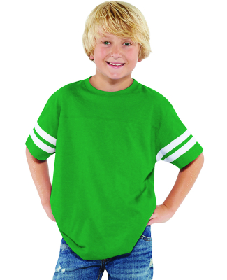 6137 LAT Jersey Youth Football Tee in Vn green/ bd wht