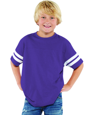 6137 LAT Jersey Youth Football Tee in Vn purp/ bld wh