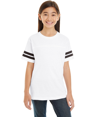 6137 LAT Jersey Youth Football Tee in White/ black