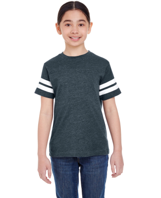 6137 LAT Jersey Youth Football Tee in Vn navy/ bld wht