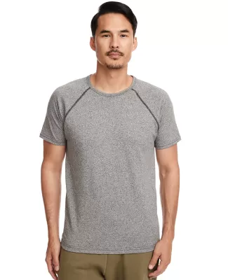 2050 Next Level Men's Mock Twist Raglan T-Shirt in Heather gray