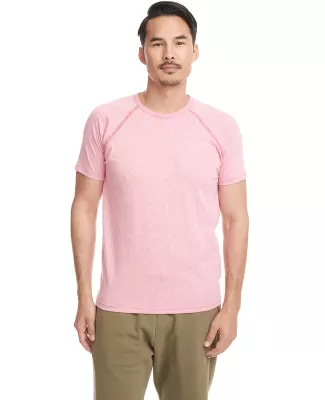2050 Next Level Men's Mock Twist Raglan T-Shirt in Tech pink