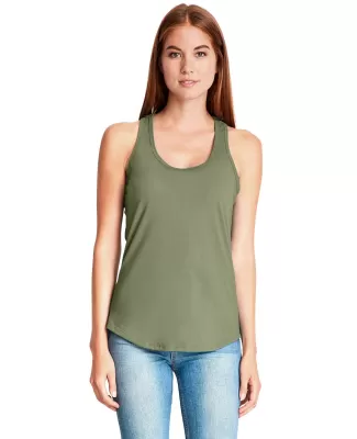 6338 Next Level Ladies' Gathered Racerback Tank in Military green