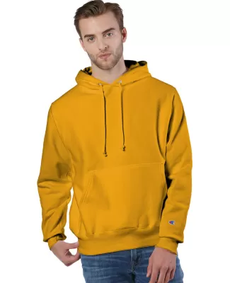 S1051 Champion Logo Reverse Weave Hoodie in C gold