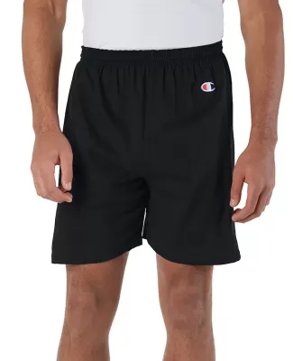8187 Champion 6.3 oz. Ringspun Cotton Gym Shorts in Black
