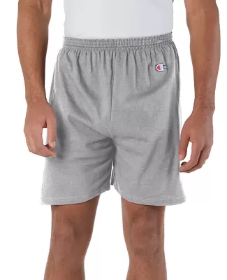 8187 Champion 6.3 oz. Ringspun Cotton Gym Shorts in Oxford gray