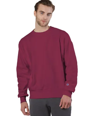 S1049 Champion Logo Reverse Weave Pullover in Cardinal