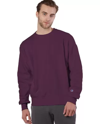 S1049 Champion Logo Reverse Weave Pullover in Maroon