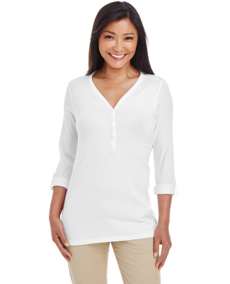 DP186W Devon & Jones Ladies' Perfect Fit™ Y-Plac in White