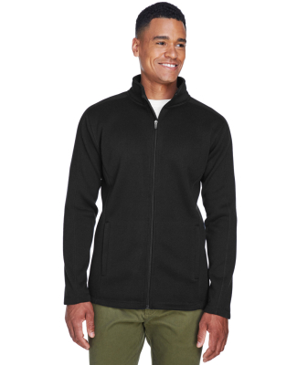 DG793 Devon & Jones Men's Bristol Full-Zip Sweater in Black