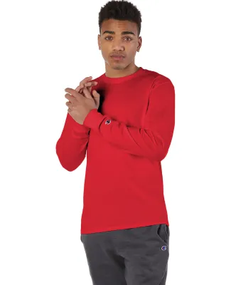 CC8C Champion Logo Long-Sleeve Tagless Tee in Red