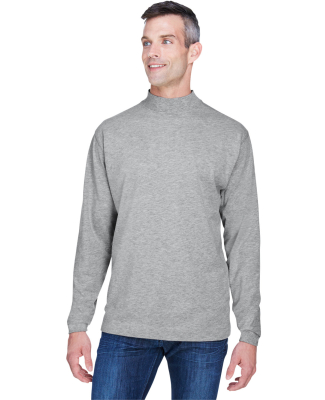 D420 Devon & Jones Adult Sueded Cotton Jersey Mock in Grey heather