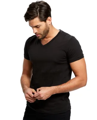 US Blanks US2200 Men's V-Neck T-shirt in Black