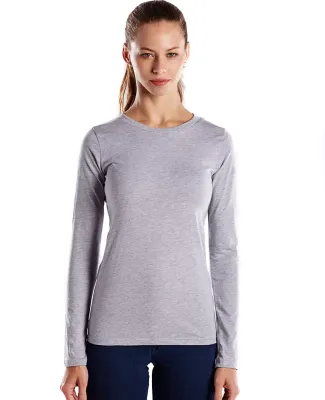 US Blanks US190 Women's Long Sleeve Tee HEATHER GREY