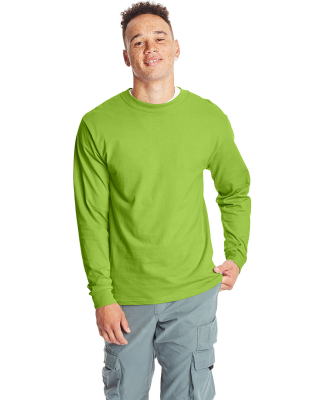 5186 Hanes 6.1 oz. Ringspun Cotton Long-Sleeve Bee in Lime