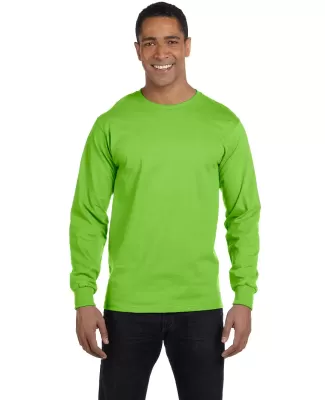 5186 Hanes 6.1 oz. Ringspun Cotton Long-Sleeve Bee in Lime