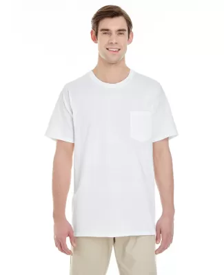 Gildan 5300 Heavy Cotton T-Shirt with a Pocket in White