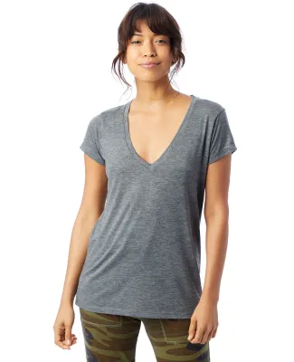 Alternative 2894 Slinky Melange Burnout Jersey V-N in Ash heather