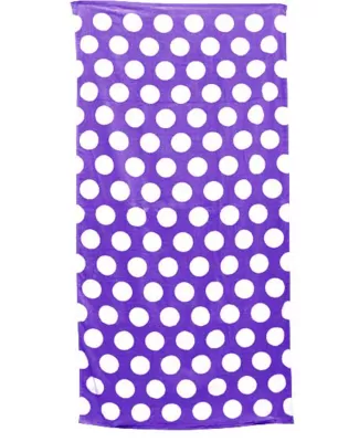 Carmel Towel Company C3060 Velour Beach Towel in Purple polka dot