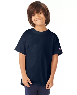 Champion T435 Youth Short Sleeve Tagless T-Shirt in Navy