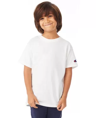 Champion T435 Youth Short Sleeve Tagless T-Shirt in White