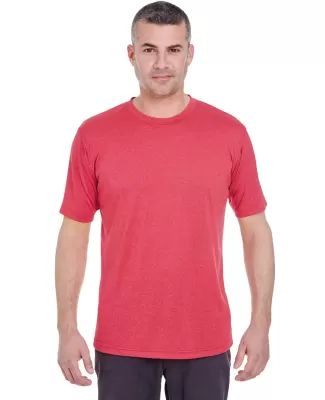 UltraClub 8619 Men's Cool & Dry Heathered Performa RED HEATHER