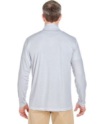 UltraClub 8235 Adult  Striped Quarter-Zip Pullover WHITE