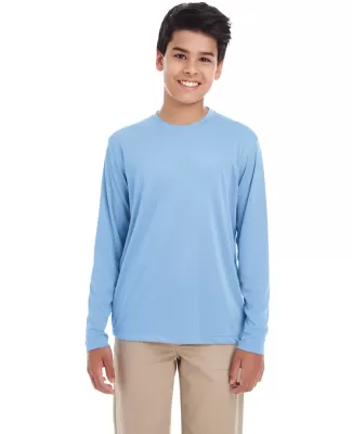 UltraClub 8622Y Youth Cool & Dry Performance Long- COLUMBIA BLUE