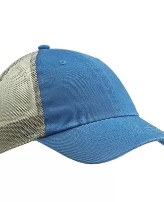 Big Accessories BA601 Washed Trucker Cap in Blue/ gray