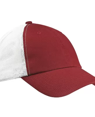Big Accessories BA601 Washed Trucker Cap in Maroon/ white