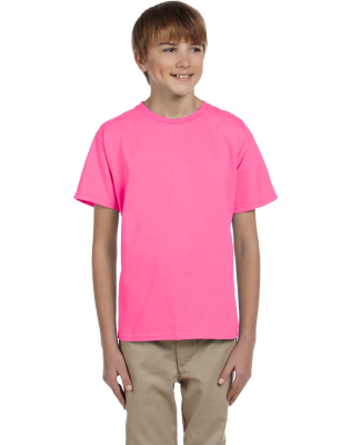 3931B Fruit of the Loom Youth 5.6 oz. Heavy Cotton in Neon pink
