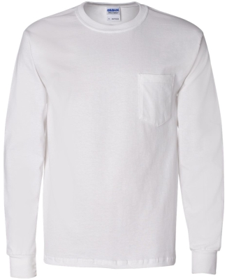 2410 Gildan 6.1 oz. Ultra Cotton® Long-Sleeve Poc WHITE
